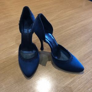 Rochas Satin Pump-Navy